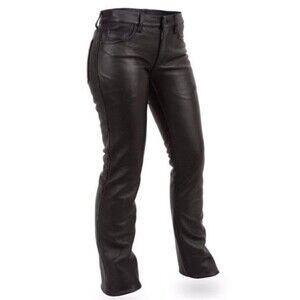 Leather Bound Jean Style Womens Leather Motorcycle Pants - Size 12 New With Tags